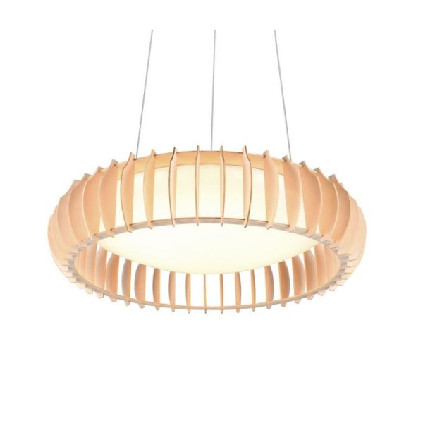 Lámpara de Techo LED MONTE Ø60cm Acabado Madera | LeonLeds