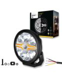 Faro LED 7" Homologado Blade Negro - Luz de Posición Blanca - Ambar y Largo Alcance R10, R149, R148