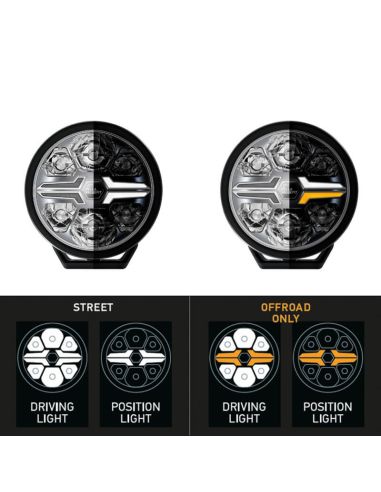 Phare LED noir à lame approuvée de 7 pouces - Feu de position blanc - Ambre et longue portée R10, R149, R148