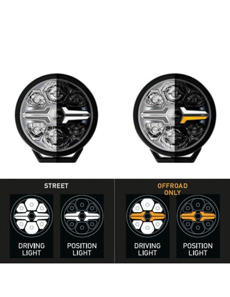 Phare LED noir à lame approuvée de 7 pouces - Feu de position blanc - Ambre et longue portée R10, R149, R148