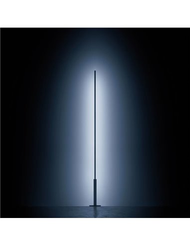 Lámpara de pie negra con luz indirecta STANDUP, 1,99 m de altura, 2700K/3000K - 4210Lm/4320Lm