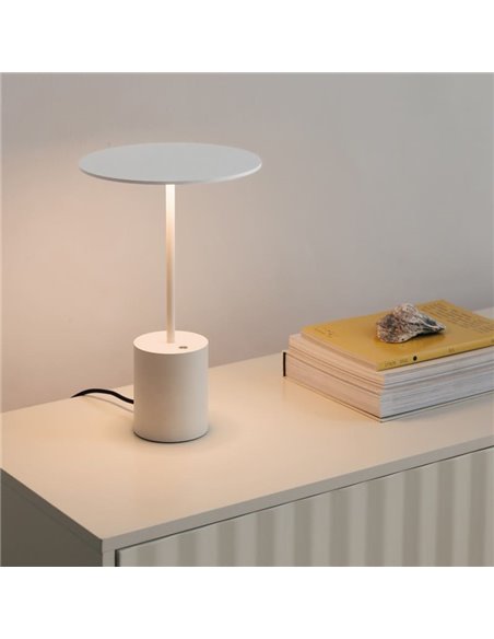 Candeeiro de mesa minimalista YORU BIG, preto/branco, com cabo, 5W, 600Lm, 2700K
