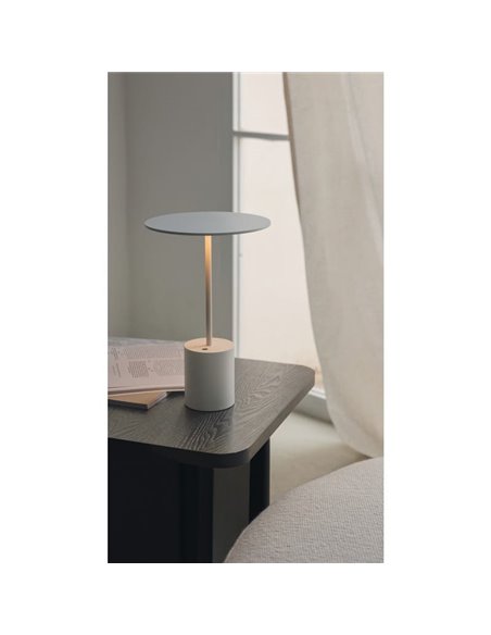 Candeeiro de mesa minimalista YORU BIG, preto/branco, com cabo, 5W, 600Lm, 2700K