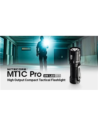 Lanterna LED portátil MT1C PRO muito compacta 88 mm de comprimento 1000Lm recarregável USB-C IP68