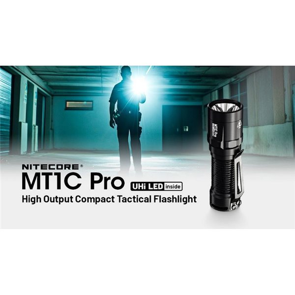 Lanterna LED portátil MT1C PRO muito compacta 88 mm de comprimento 1000Lm recarregável USB-C IP68