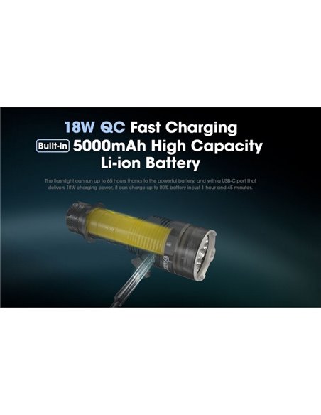 Lampe de Poche LED TM9K PRO Très Puissante 9900 lumens Portée 510 mètres IP68