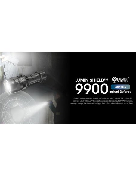 Lanterna de bolso LED TM9K PRO muito potente 9900 lúmens 510 metros de alcance IP68