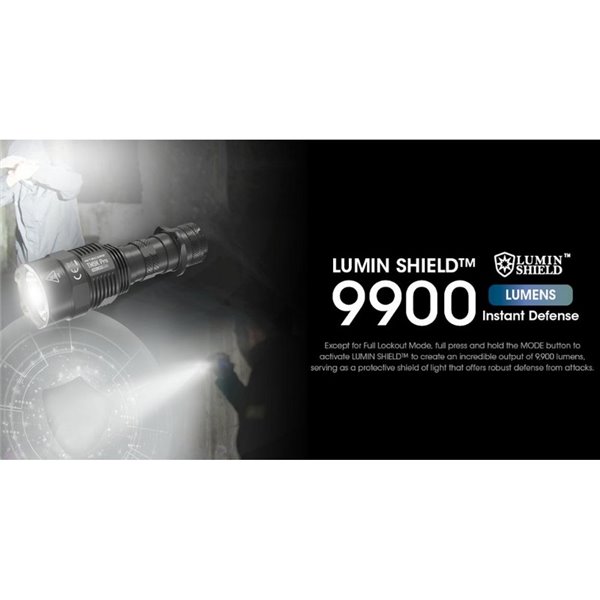 Lampe de Poche LED TM9K PRO Très Puissante 9900 lumens Portée 510 mètres IP68