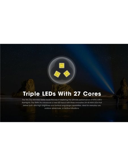 Lampe de Poche LED TM9K PRO Très Puissante 9900 lumens Portée 510 mètres IP68