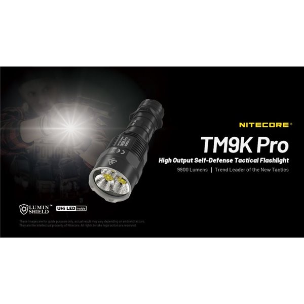Lampe de Poche LED TM9K PRO Très Puissante 9900 lumens Portée 510 mètres IP68