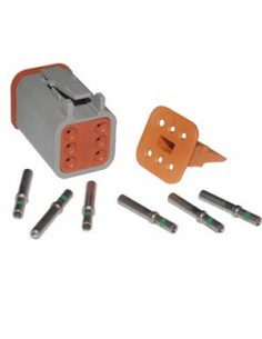 Conector 6 Pin Deutshc Hembra con termines conector aleman de 6 pines | LeonLeds Iluminación