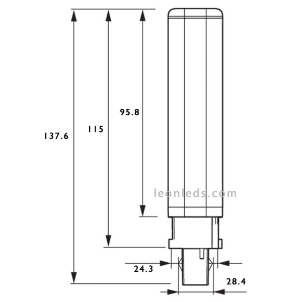 Ampoule LED Philips PL-C G24 à 2 broches - 4,5 W - au meilleur prix en ligne | LeonLeds