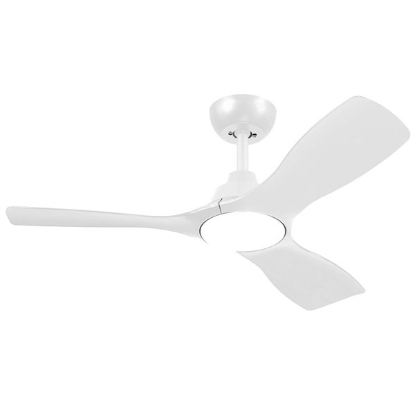 Ventilador LED de techo blanco OLAS, dimable, 42" 30W+24W, con mando a distancia