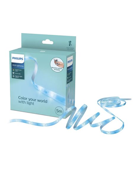 Bande lumineuse LED RVB dimmable 5 m, blanche avec télécommande