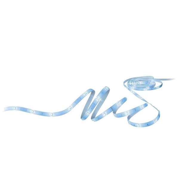 Faixa de luz LED RGB regulável de 5 m, branca com controle remoto