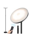 Lámpara de pie LED de metal negro, DENZEL 24W, 2200Lm CCT 2700K-4000K-6500K con mando a distancia imantado