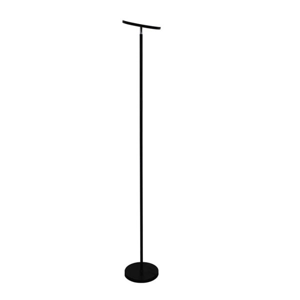Lámpara de pie LED de metal negro, DENZEL 24W, 2200Lm CCT 2700K-4000K-6500K con mando a distancia imantado