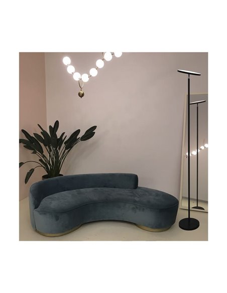 Lámpara de pie LED de metal negro, DENZEL 24W, 2200Lm CCT 2700K-4000K-6500K con mando a distancia