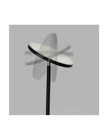 Lámpara de pie LED de metal negro, DENZEL 24W, 2200Lm CCT 2700K-4000K-6500K con mando a distancia