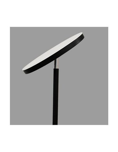Lámpara de pie LED de metal negro, DENZEL 24W, 2200Lm CCT 2700K-4000K-6500K con mando a distancia