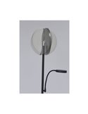 Lámpara de pie LED de metal negro con brazo lector, DENZEL 30+6W, 3000Lm, CCT dimable con mando a distancia imantado