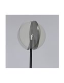 Lámpara de pie LED de metal negro con brazo lector, DENZEL 30+6W, 3000Lm, CCT dimable con mando a distancia imantado