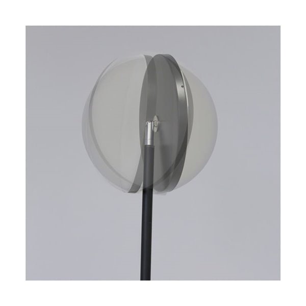 Lámpara de pie LED de metal negro con brazo lector, DENZEL 30+6W, 3000Lm, CCT dimable con mando a distancia imantado