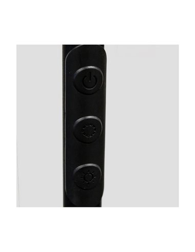 Lámpara de pie LED de metal negro con brazo lector, DENZEL 30+6W, 3000Lm, CCT dimable con mando a distancia imantado
