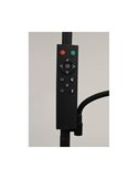 Lámpara de pie LED de metal negro con brazo lector, DENZEL 30+6W, 3000Lm, CCT dimable con mando a distancia imantado