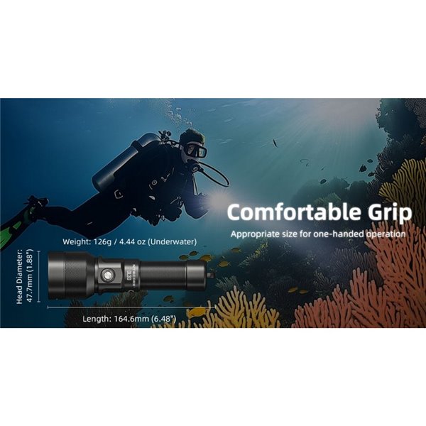 Lampe de poche LED DL30 submersible, 100 mètres, portée IP68, 788m, 1100 lumens