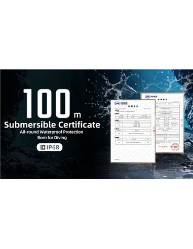 Lanterna manual LED DL30 submersível 100 metros IP68 alcance 788m 1100 lúmens