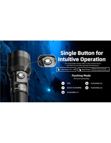 Linterna de Mano LED DL30 Sumergible 100 metros IP68 Alcance 788m 1100 Lúmenes