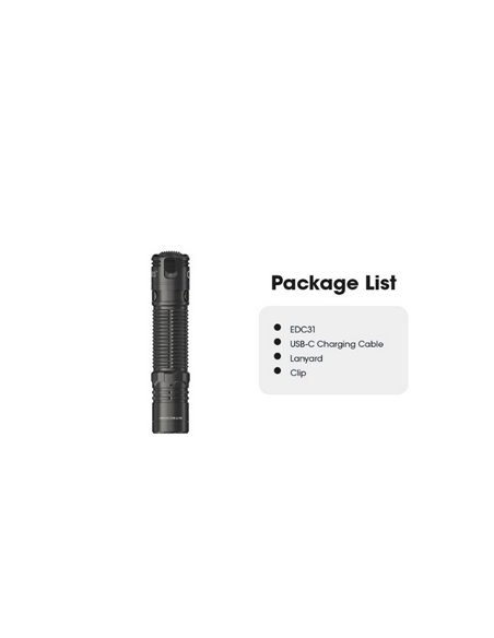 Linterna de Mano LED EDC31 3500 Lúmenes Autonomía Batería 57 horas IP68