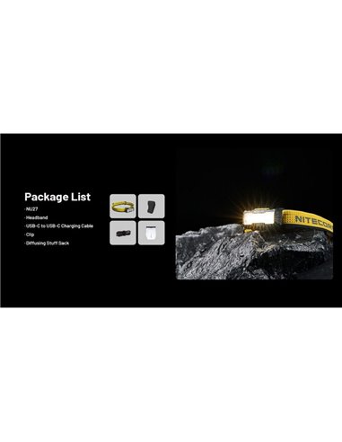 Linterna Frontal LED Ultraligera y Recargable NU27 Alcance 123 metros IP66