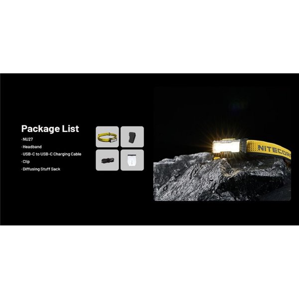 Linterna Frontal LED Ultraligera y Recargable NU27 Alcance 123 metros IP66