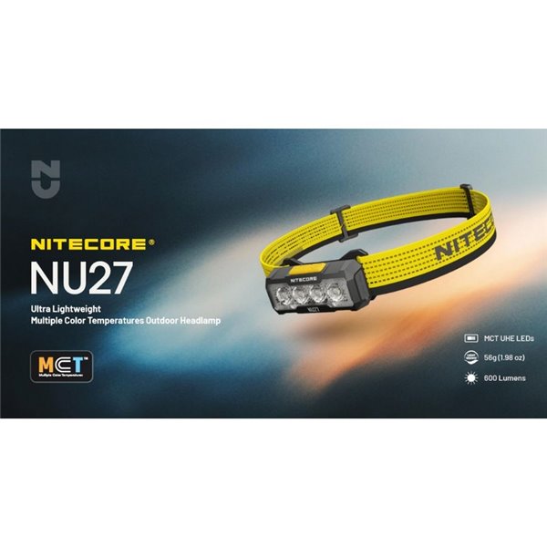 Linterna Frontal LED Ultraligera y Recargable NU27 Alcance 123 metros IP66