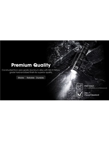 MT1A Pro Ultraleve Recarregável LED Lanterna Portátil Alcance 250 metros IP68