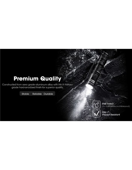 MT1A Pro Ultraleve Recarregável LED Lanterna Portátil Alcance 250 metros IP68