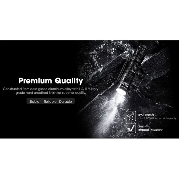 MT1A Pro Ultraleve Recarregável LED Lanterna Portátil Alcance 250 metros IP68