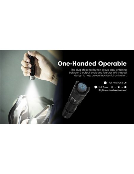 Linterna de Mano LED MT1A Pro Ultraligera Recargable Alcance 250 metros IP68