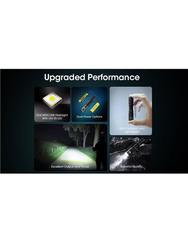 Linterna de Mano LED MT1A Pro Ultraligera Recargable Alcance 250 metros IP68