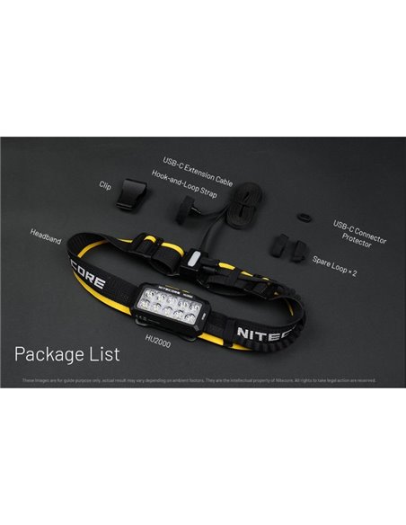 Linterna Frontal LED HU2000 Muy Potente 2000 Lúmenes 160 metros Alcance IP68 Sumergible