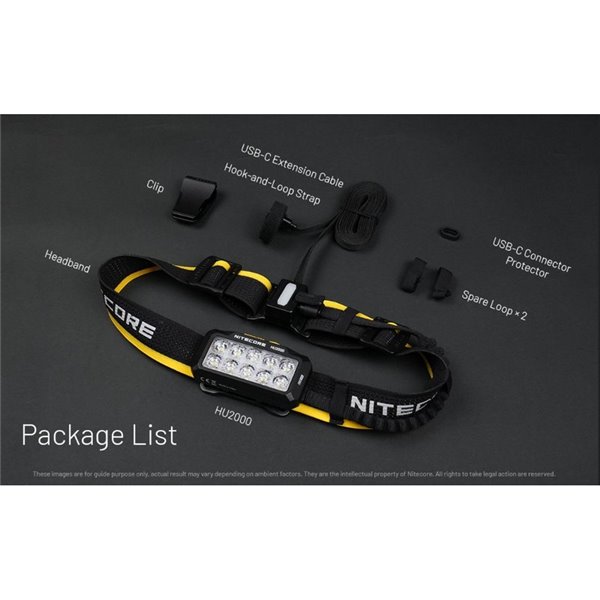 Linterna Frontal LED HU2000 Muy Potente 2000 Lúmenes 160 metros Alcance IP68 Sumergible