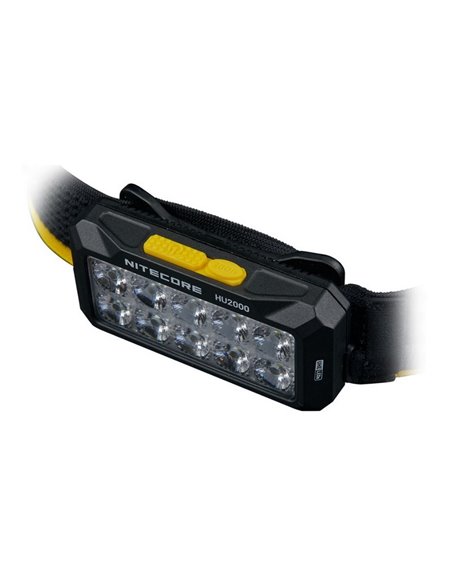 Linterna Frontal LED HU2000 Muy Potente 2000 Lúmenes 160 metros Alcance IP68 Sumergible