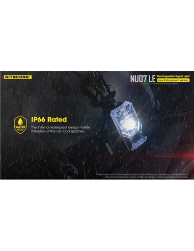 Luz Táctica de Señalización LED NU07 LE 5 colores 50 horas Autonomía Recargable USB-C IP66