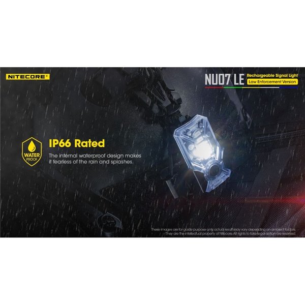 Luz Táctica de Señalización LED NU07 LE 5 colores 50 horas Autonomía Recargable USB-C IP66