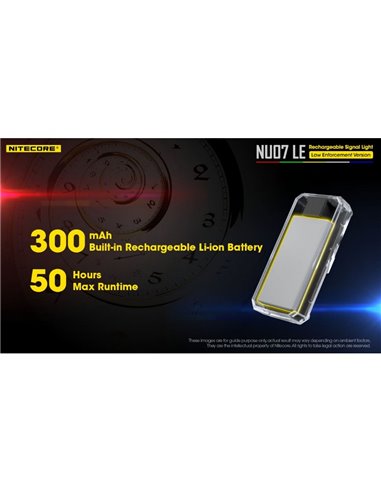Luz Táctica de Señalización LED NU07 LE 5 colores 50 horas Autonomía Recargable USB-C IP66