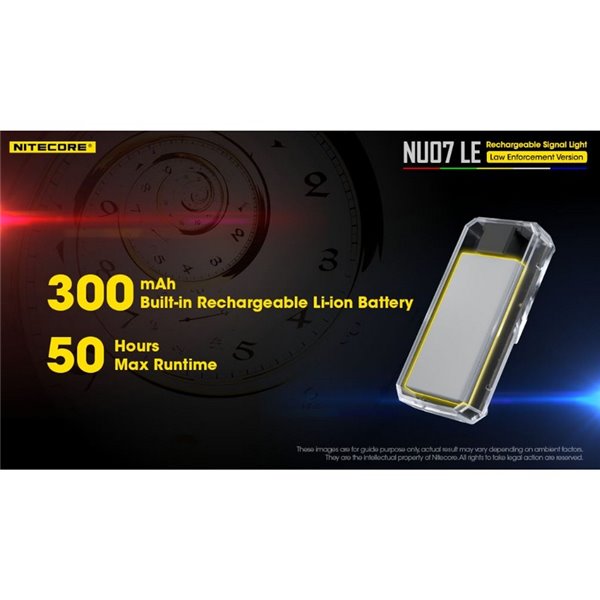 Luz Táctica de Señalización LED NU07 LE 5 colores 50 horas Autonomía Recargable USB-C IP66