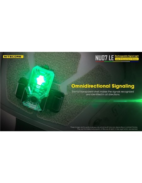 Luz Táctica de Señalización LED NU07 LE 5 colores 50 horas Autonomía Recargable USB-C IP66