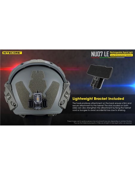 Luz Táctica de Señalización LED NU07 LE 5 colores 50 horas Autonomía Recargable USB-C IP66